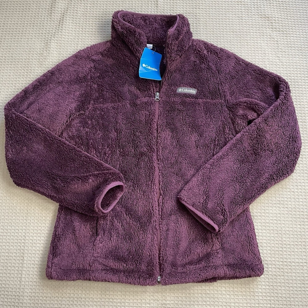 New Columbia Cloudy Day Fleece Jacket Medium Womens Full Zip Purple Cozy